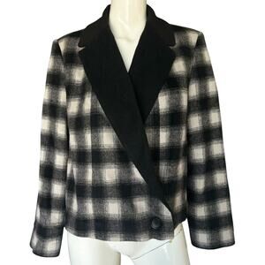 NWOT St. Sereno Plaid Blazer Jacket with Notch Lapels size Small